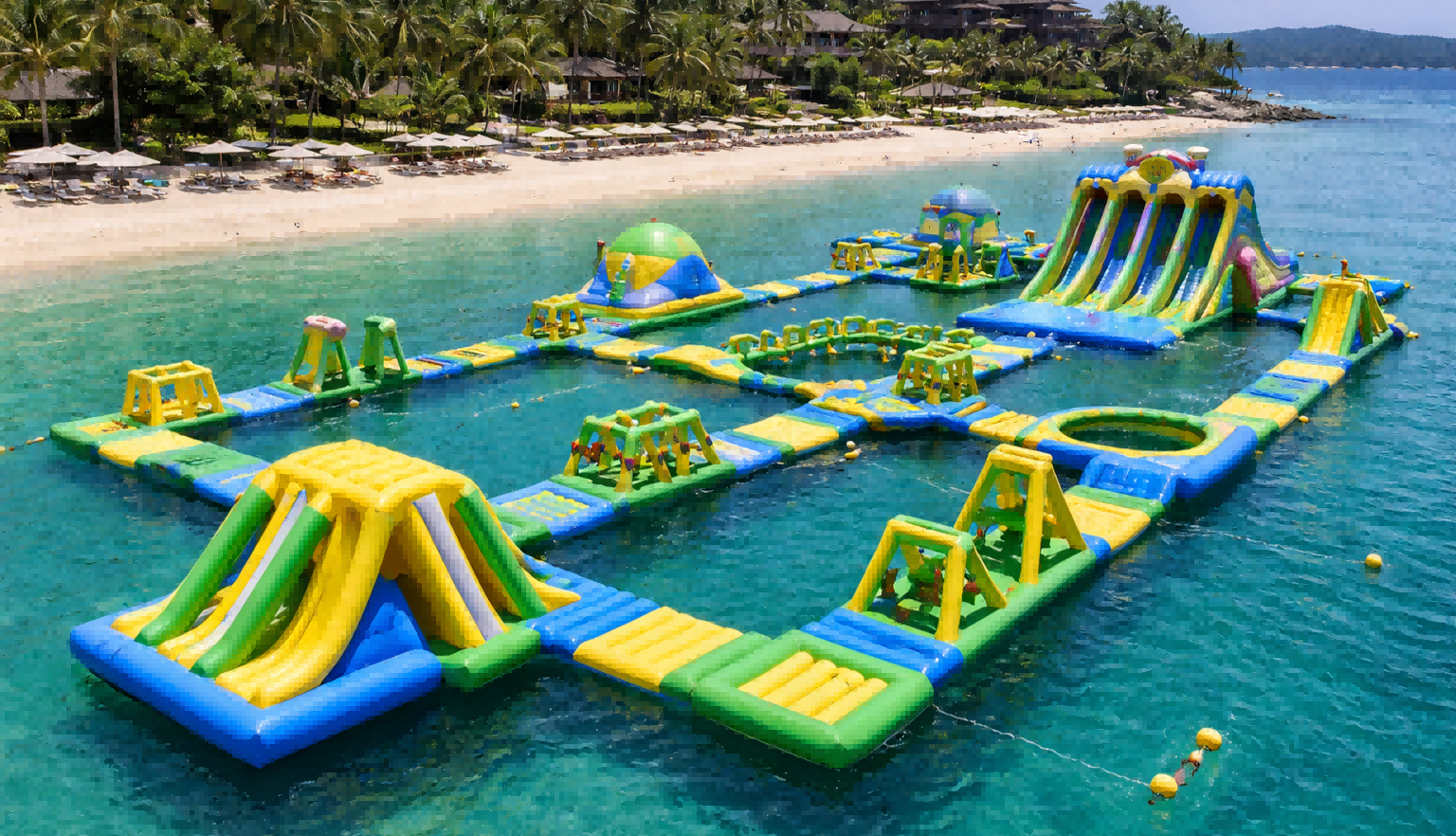 Latest company case about Commercial Inflatable Water Park Project for Beach Resort in Southeast Asia